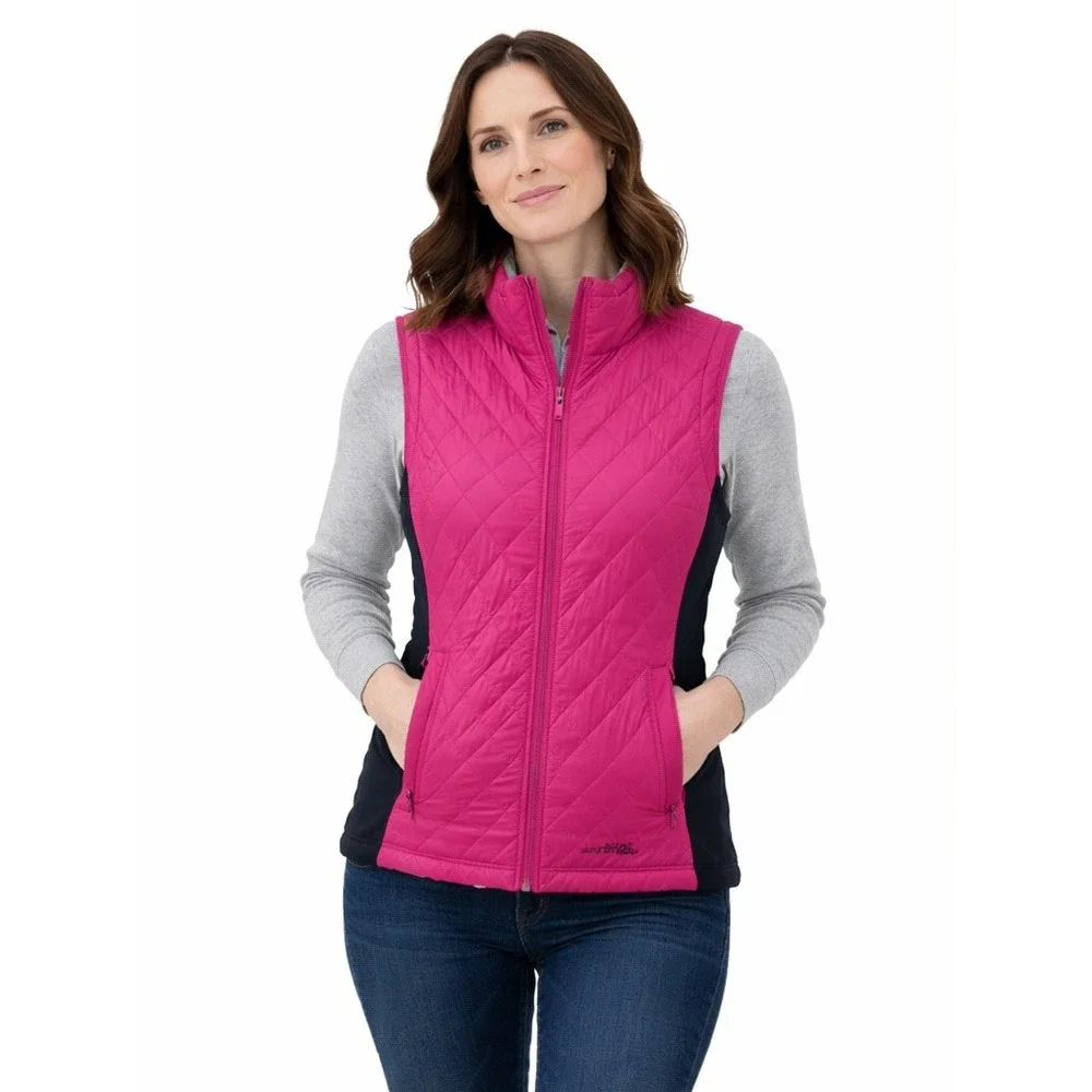MARMOT Women's Quilted‎ Insulated Vest Pink Black Size M Like New
